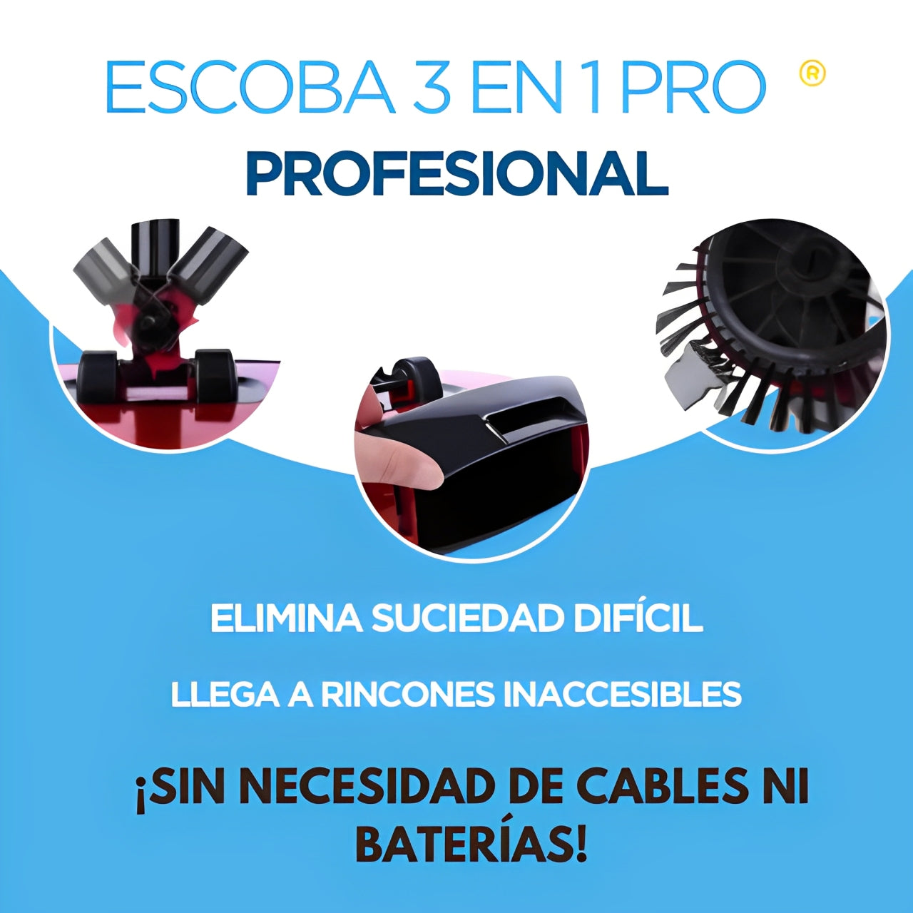 🧹 Escoba 3 en 1 Pro | Limpieza eficiente ✨