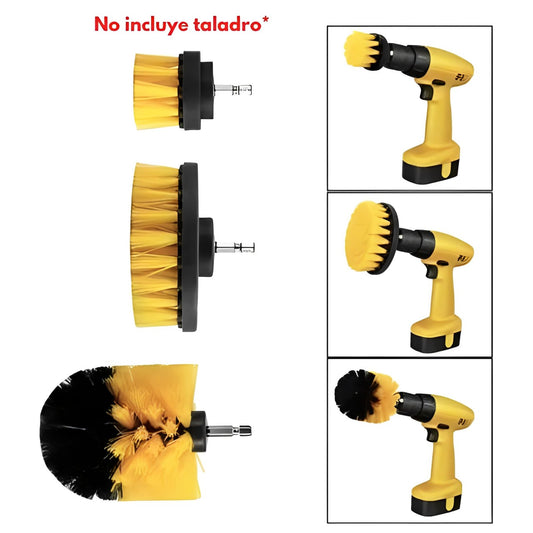 🚀 TurboClean Pro: Kit Set de 3 Cepillos para Taladro que Revolucionarán tu Limpieza 🧼